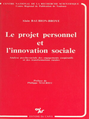 cover image of Le projet personnel et l'innovation sociale
